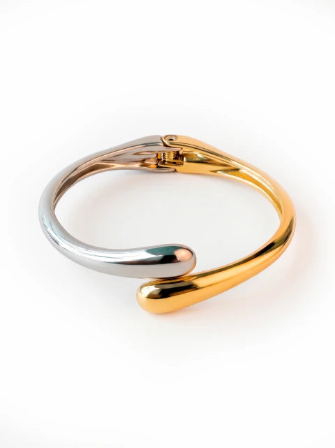 BRACELETE DUO GOTA PRATA/DOURADO