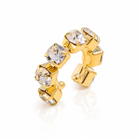 Piercing Fake Cristal Banho Ouro 18k
