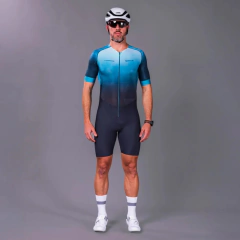 Macaquinho Triathlon Woom Carbon Phantom C/manga Masc II AZUL