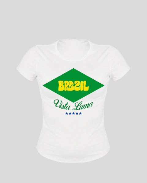 T SHIRT FEMININA - BRASIL VERDE E OURO