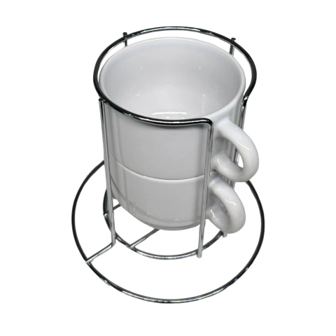 Torre com 2 - 4 xícaras 150ml com suporte de metal