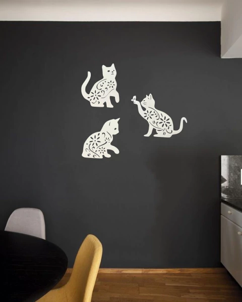 Cuadro Gatos x 3