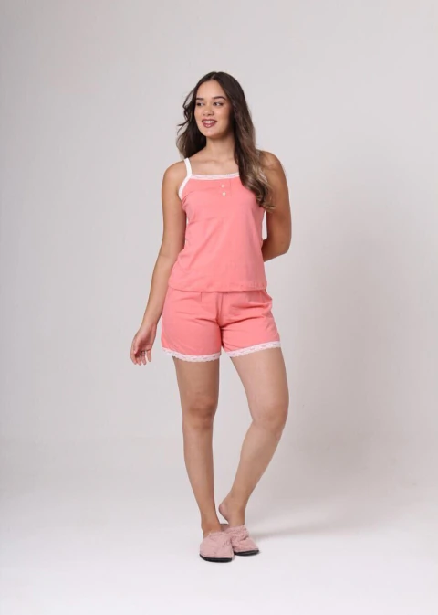 Babydoll de algodão com renda - comprar online