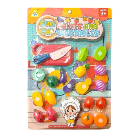 Kit Comida de Brinquedo Frutas e Legumes Infantil com Acessórios