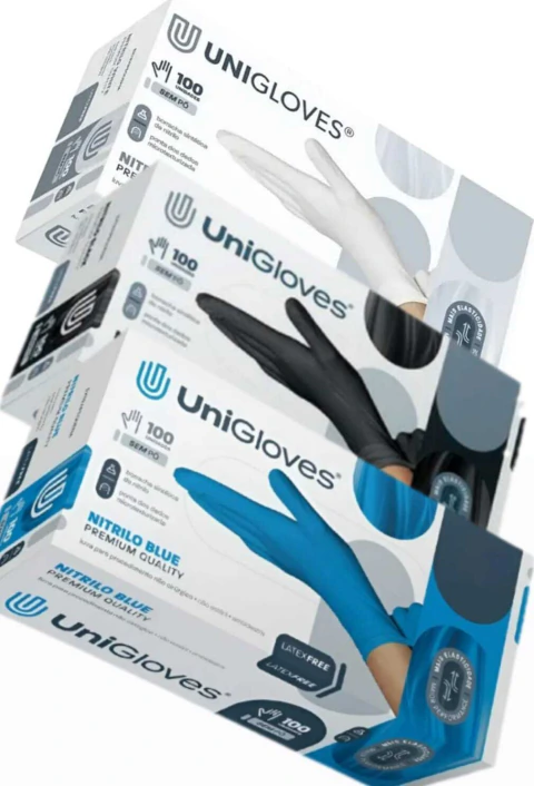Luvas Sem Pó De Nitrilo Premium Quality, Original Unigloves