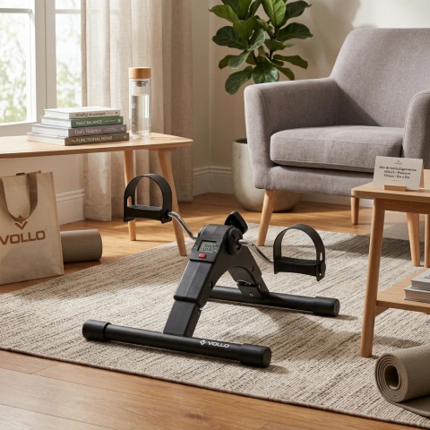 Mini Bicicleta Ergométrica Vollo com Monitor Multifuncional para Exercícios