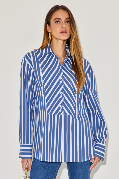 Camisa Listrada Estrela Azul