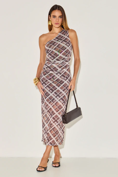 Vestido Tule Lia Marrom