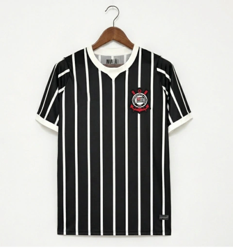 Camisa Corinthians II 26/27 - Torcedor Masculina - Preta Listrada (Invasão)