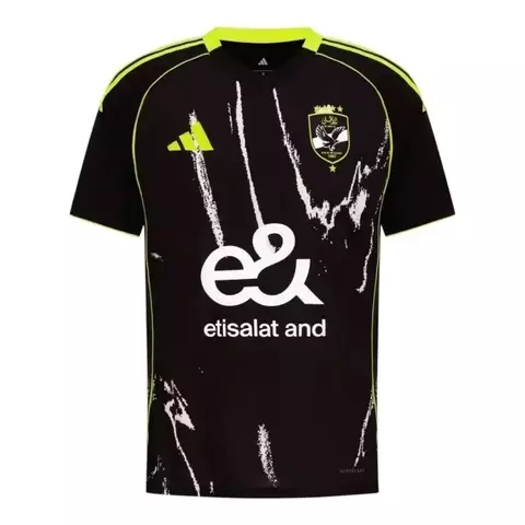 Camisa Al-Ahly II 25/26 - Jogador Masculina - Preta com detalhes em amarelo