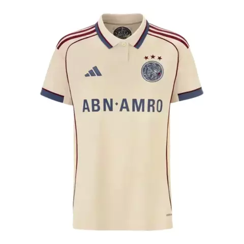 Camisa Ajax III 25/26 - Jogador Feminina - Bege e azul