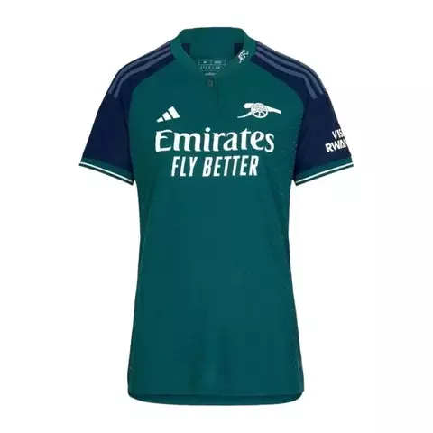 Camisa Arsenal III 23/24 - Jogador Feminina - Verde com detalhes em azul