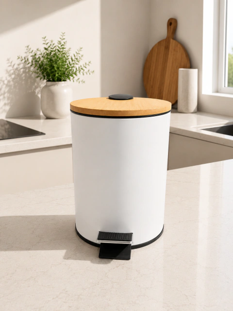 CESTO BASURA CAROL CON TAPA MADERA 3LTS