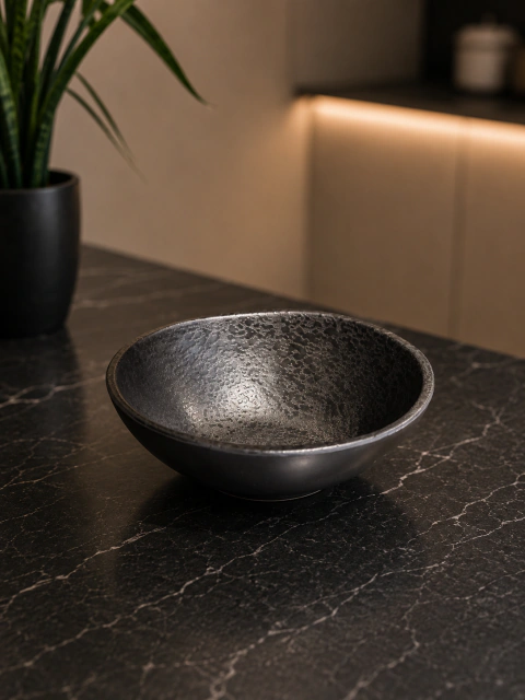 BOWL /COMPOTERA PLÁSTICO PVC NEGRA 15CM DIAMETRO