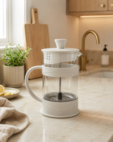 CAFETERA EMBOLO BLANCO
