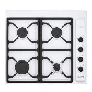 Anafe a gas 58 cm 4 hornallas con rejas de hierro fundido Blanco - A6600BF