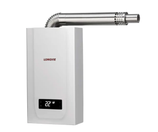 Calefón a gas 15 l/min tiro balanceado forzado con display digital, comandos Touch y apto solar Blanco - CBF15-E