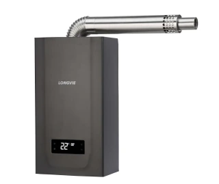 Calefón a gas 15 l/min tiro balanceado forzado con display digital, comandos Touch y apto solar Grafito - CBF15G-N