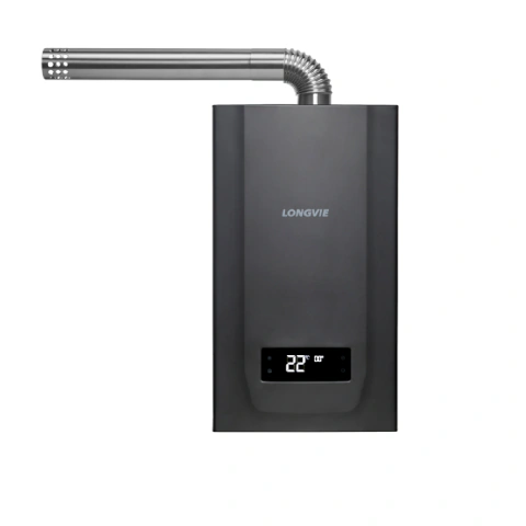 Calefón a gas 16 l/min tiro forzado con display digital, comandos Touch y apto solar Grafito - CF16G-E