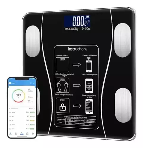 Balanza Inteligente Hasta 180 Kg Bluetooth Slim Star Vision