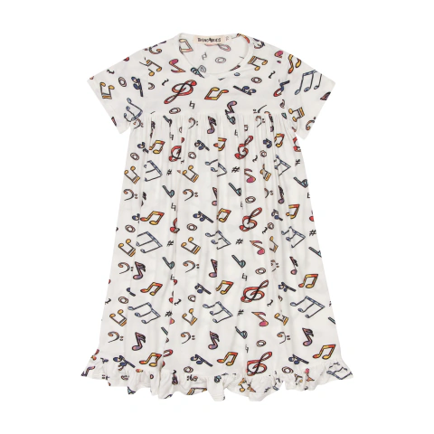Vestido Infantil Menina Notas Musical