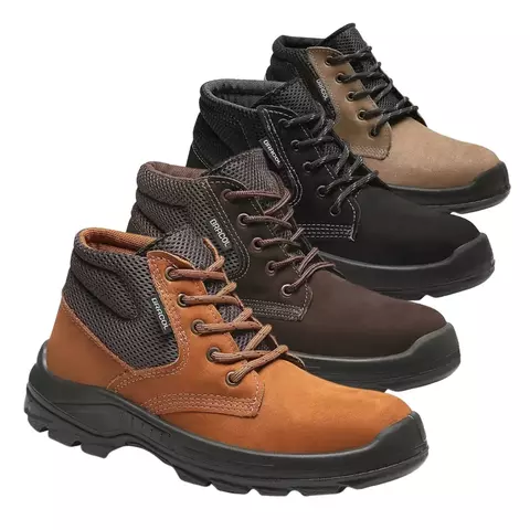 Coturno de Segurança Bracol Dubai Nobuck Colarinho Mesh Cadarço Biqueira PVC -- CA 40872 - comprar online