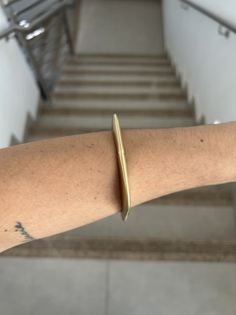Bracelete Retangular Escovado - Dourado