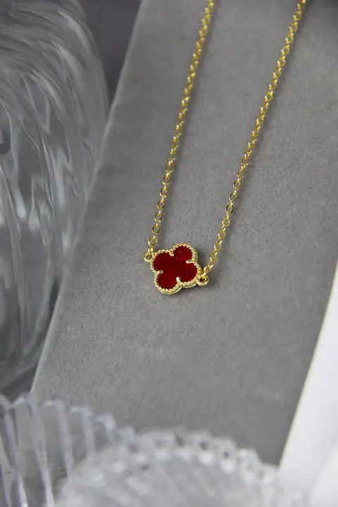 Colar Choker Um Trevo Vermelho - Dourado - comprar online