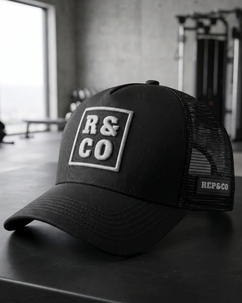 REP CAP - boné TRUCKER - BLACK