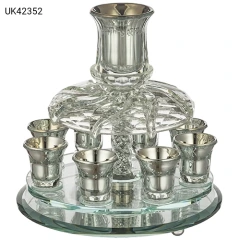 Vertedor Cristal 8 Copas Plata 25X33cm Giratorio Varios