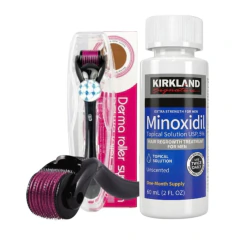 Kit- 1 Minoxidil Kirkland 5% + 1 Dermaroller 540 Agulhas 0.5 mm