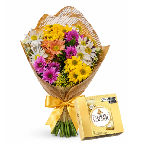 Buquê Campestre Médio e Ferrero T4