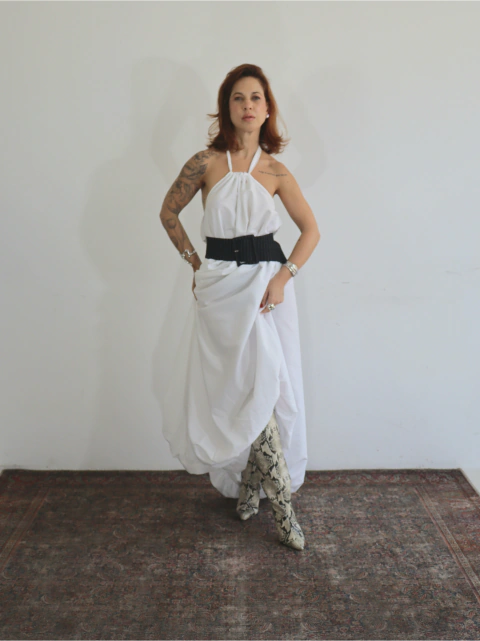 Vestido Balonê Tafetá