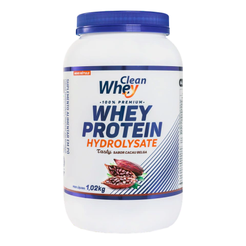 Clean Whey Hydrolysate Tasty Cacau Belga - Pote 1,02kg