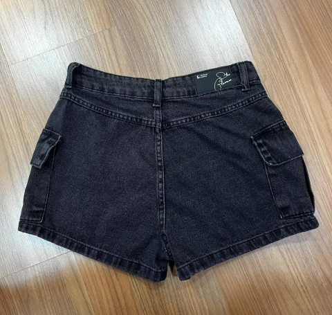 short cargo preto marmorizado glamour - comprar online