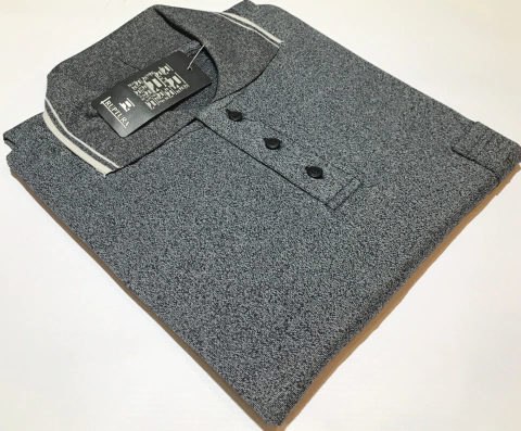 Chomba jersey rústico con bolsillo gris. - comprar online