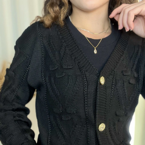 Cardigan Curto Tricô Lia - comprar online