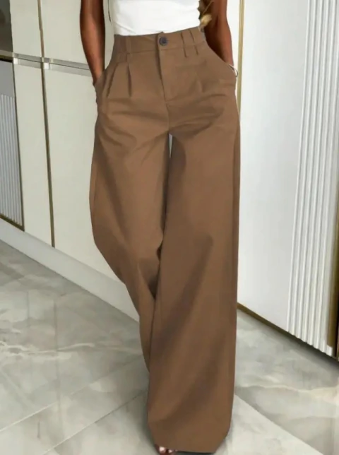 Calça Capri Feminina em Algodão e Linho – Cintura Alta