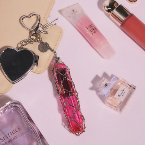 Llavero porta perfumero con espejo