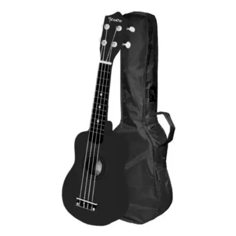 UKCO100S-BK Ukelele Soprano Cuello Tapa Abedul Diapasón tilo