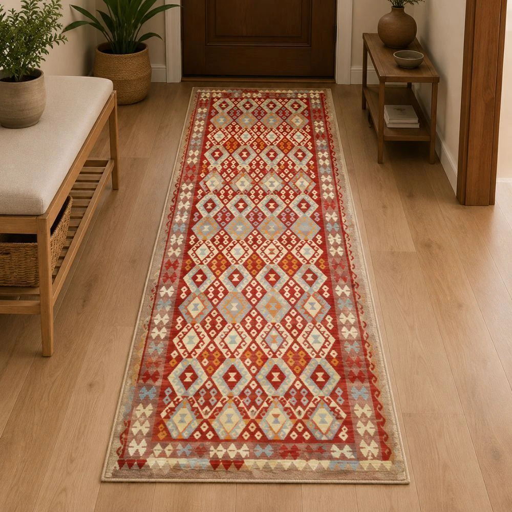 Passadeira Egipcio Lahore Kilim 01 Multi 0,70x2,120m Abdalla
