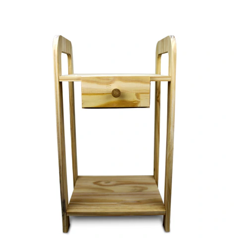 Criado em Madeira Pinus Monalisa com Gaveta Pinus 52x23x26cm - Pm001