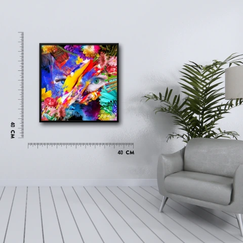 Quadro Decorativo Moldura Preta - Arte Colori o olhar - 40x40 - ACG01