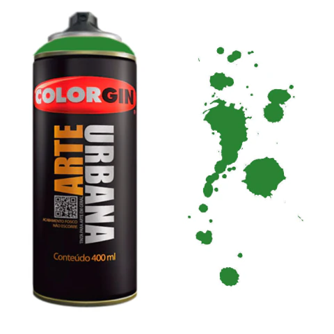 Tinta Spray Arte Urbana Colorgin 400ml Cores Frias 963 VERDE ERV.