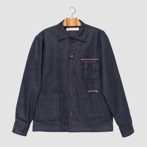JAQUETA WORK JAPANESE SELVEDGE DENIM ÍNDIGO - comprar online