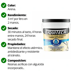 Pintura Bordes Atermicos de Pileta Arena 10L LIQUITECH - comprar online