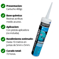 Selladora Grietas Liquitech Cartucho 400gr Pintable Piscinas - comprar online