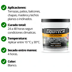 Membrana Caucho Goma Liquitech Impermeabilizante Blanco 4kg en internet