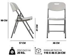Silla Plegable Camping Jardin LUSQTOFF x4 Unidades en internet
