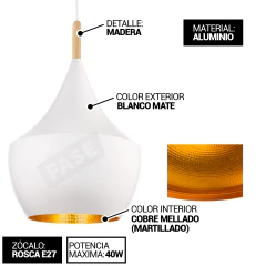 Colgante Tom Dixon + Regleta 3 Luces + Beat Fat x2 Color Blanco - comprar online